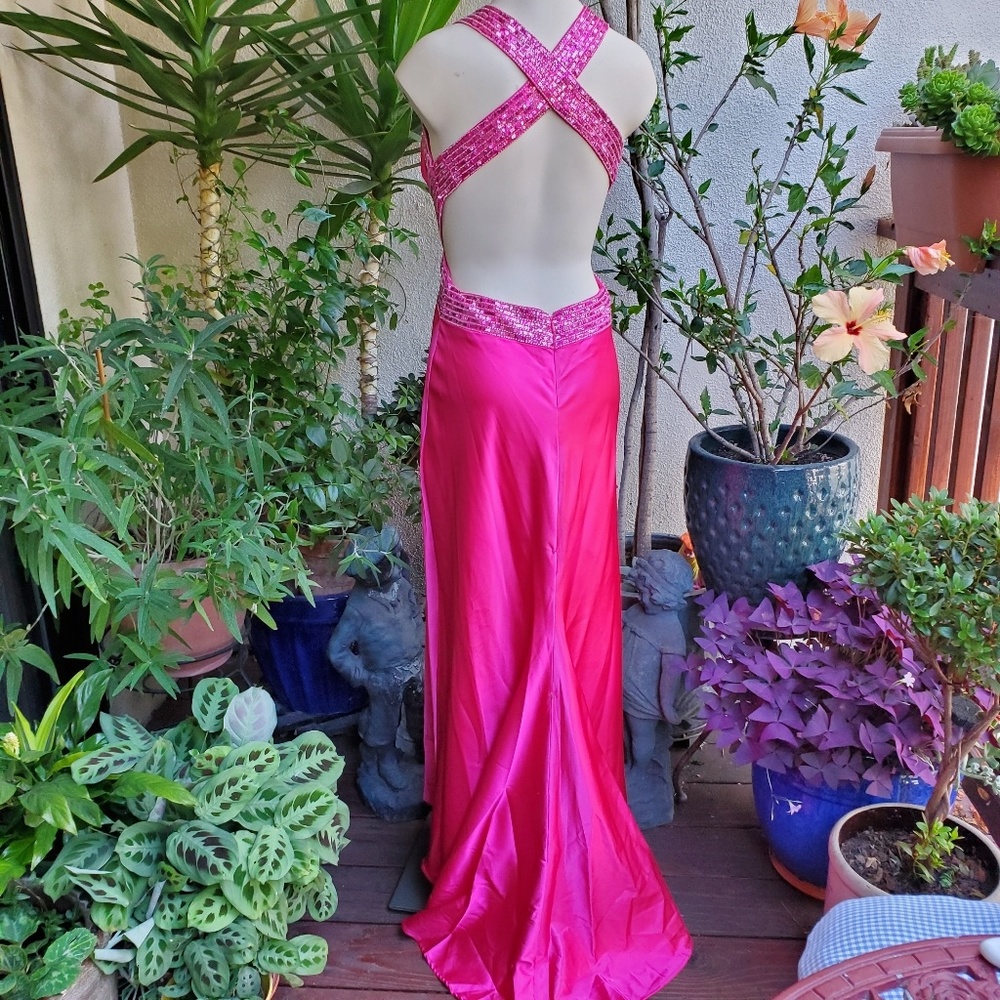 David & Johnny formal backless dress